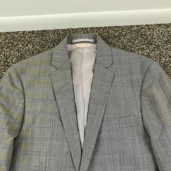 Brooks Brothers Sport Coat Angelico Italian Wool Glen Plaid Red Fleece Gray 36S - Picture 1 of 14